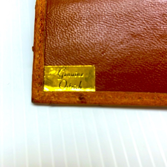 Vintage Corbeau Ostrich Tan Leather Wallet - Picture 8 of 12